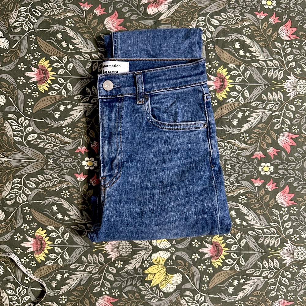 Reformation High Rise Denim Skinny Jeans in Destin Wash Size 26